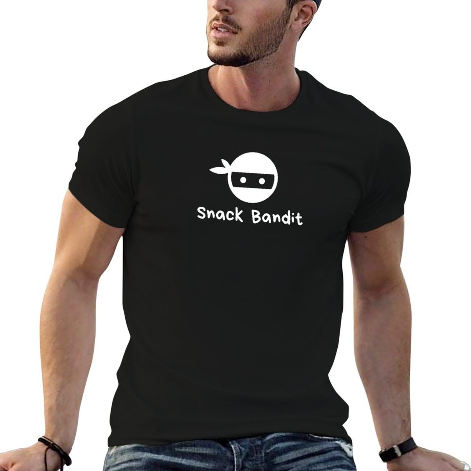 Food Snacks Background - Футболка с забавным принтом Snack Bandit