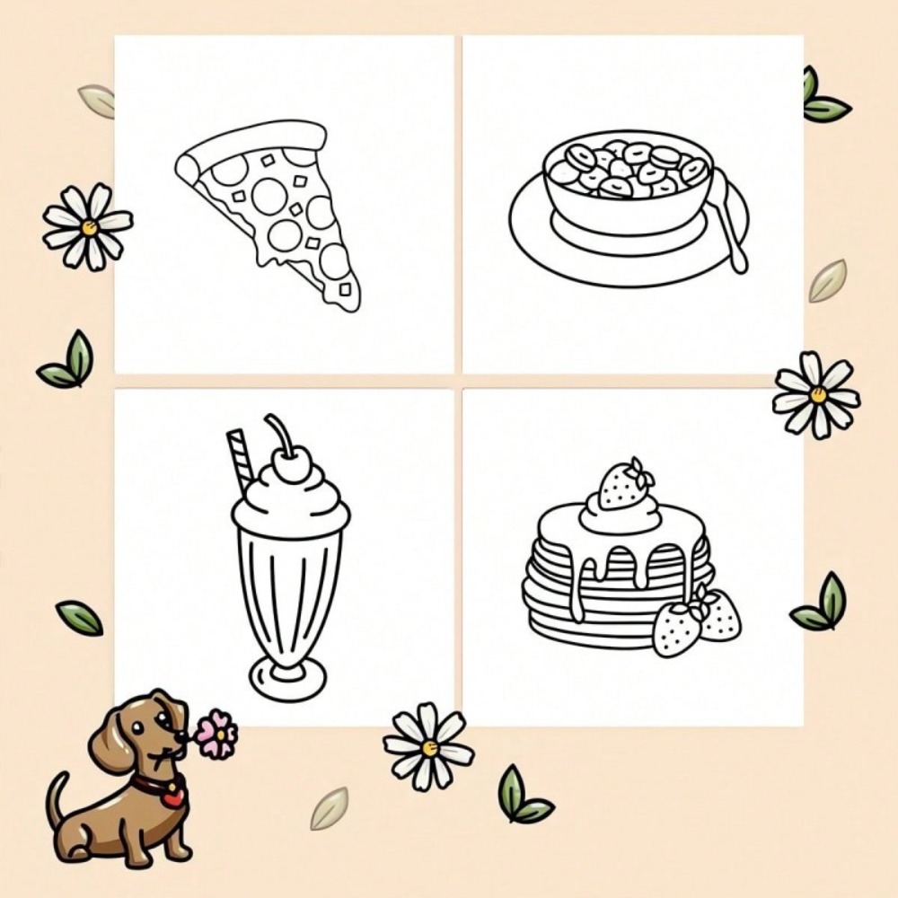 Книга-раскраска для взрослых:  – обзор и цена Food Snacks Coloring Book