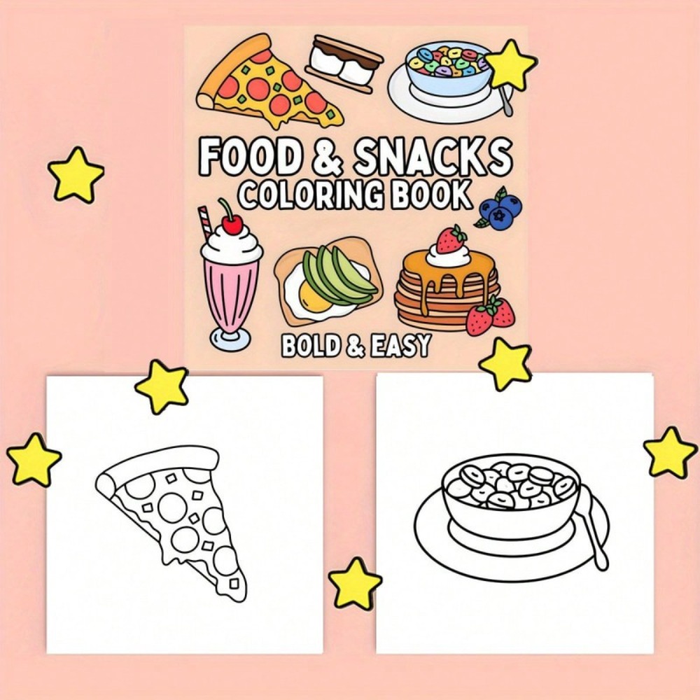 Книга-раскраска для взрослых:  – обзор и цена Food Snacks Coloring Book